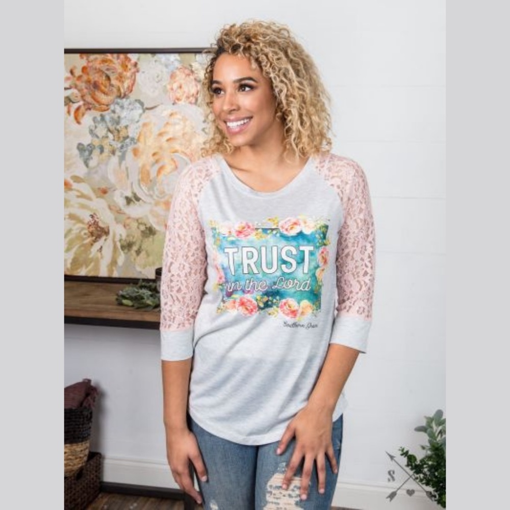 Trust Lace Raglan Tee - Picture 2 of 8